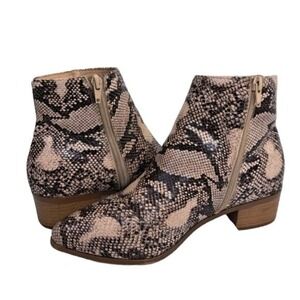 Cityclassified Womens Ankle Boots Brown &‎ Beige Snake Size 8